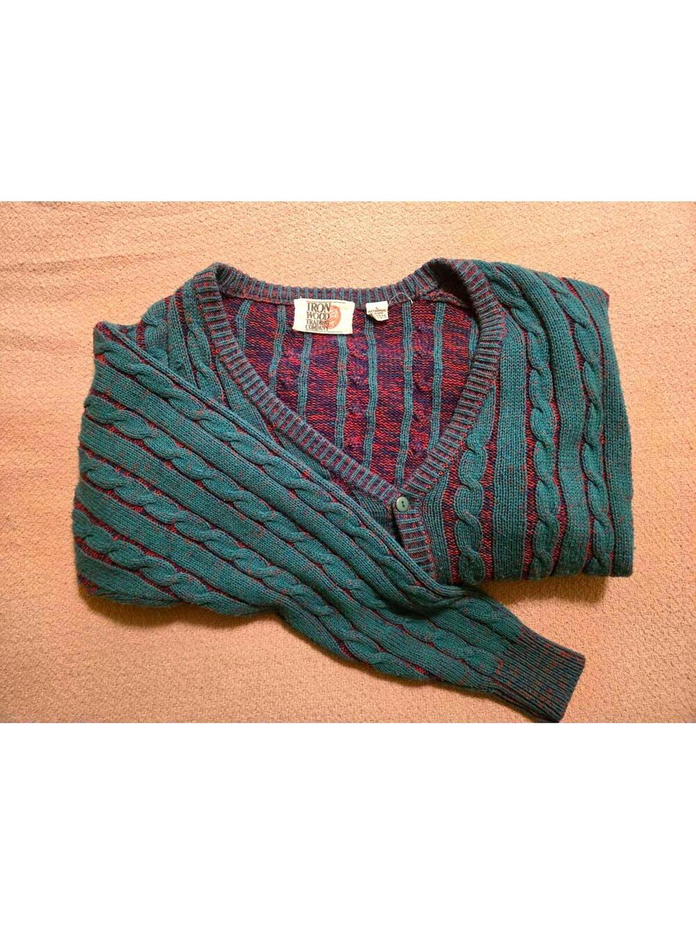 Iron Wood Trading Co. L Vintage Cable Knit Cardigan